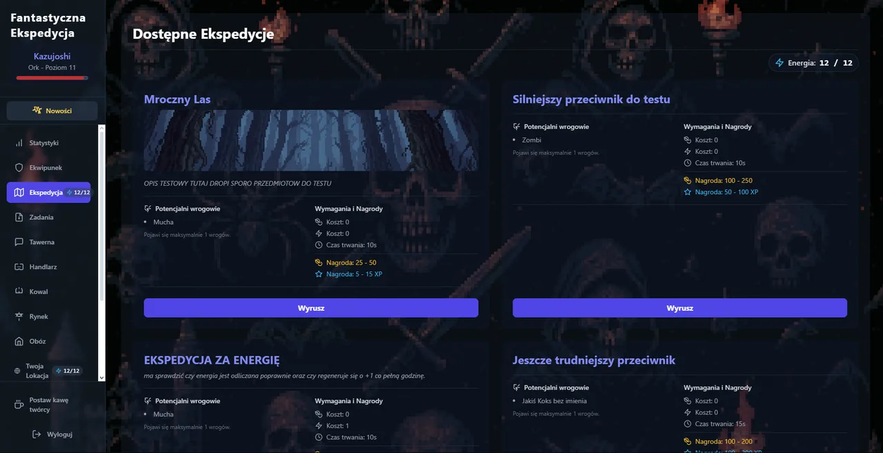 Pierwszy projekt głównego menu